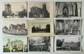50 Old British Church Postcards,  Wide Variety