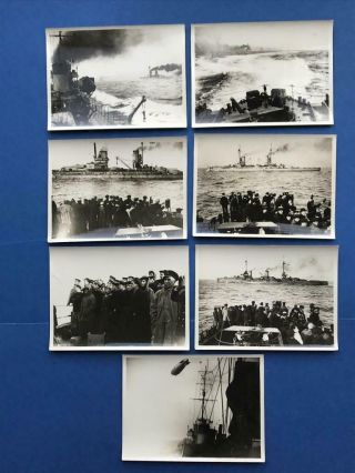 Seven 8 " X 6 " Early 20th Century Ww1 Period? Royal Navy Photos.
