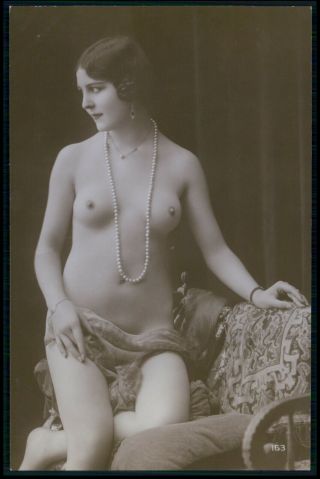 Gg Miss Jeanne Juilla French Nude Woman 1920s Old Rppc Photo Postcard