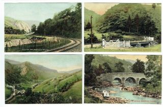 Old Postcards The Manifold Valley Staffs Railway Etc Shaw Series Vintage C.  1905
