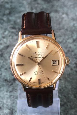 Vintage 1965 Rotary Commodore Automatic Date Watch,  Fully,  Box