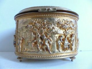 Large Antique French Jewelry Trinket Box Signed Boissier Paris