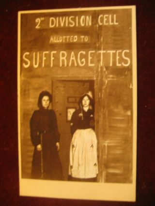 Rare Edwardian Cdv Photograph Of Two Suffragettes In A Prison Cell