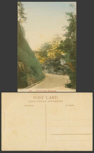 Hong Kong China Old Hand Tinted Postcard Bowen Road Street Scene,  K.  M.  & Co.  209