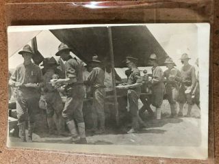 Photograph World War One Food Line Soldiers 1917