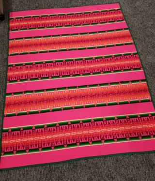 Vtg Beaver State Pendleton Wool Robes And Shawls Pink Aztec Blanket 80 " X64 "