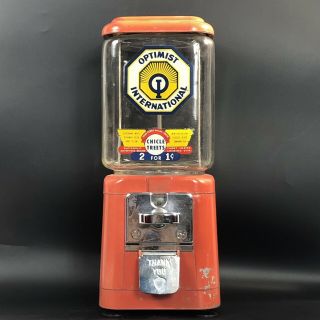 Vintage Oak Acorn 1 Cent Gumball Vending Machine
