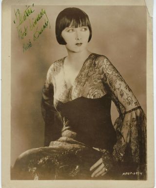 Australian - American Silent Actress Mae Busch,  Autographed Vintage Studio Photo