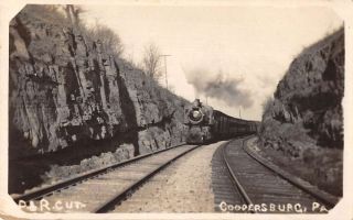 Coopersburg Pennsylvania Cut Railroad Train Real Photo Vintage Postcard Aa27508