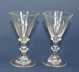 2x Antique Early 19th Century Red Wine Glass,  1800 - 1810