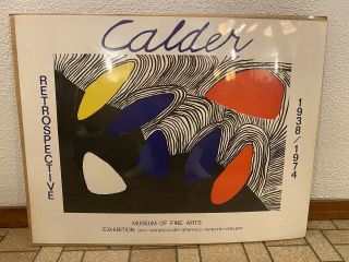 Vintage Mid Century Moder Alexander Calder Exhibition Poster Abstract Art 70s