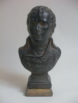 Napoleon Bonaparte 1st Consul Bust Statue Gold Gilt Plinth Grand Tour Style