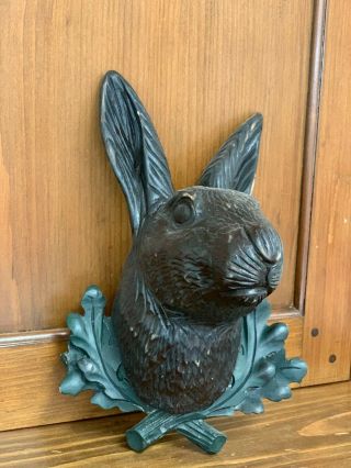 Antique Black Forest Carved Rabbit Head