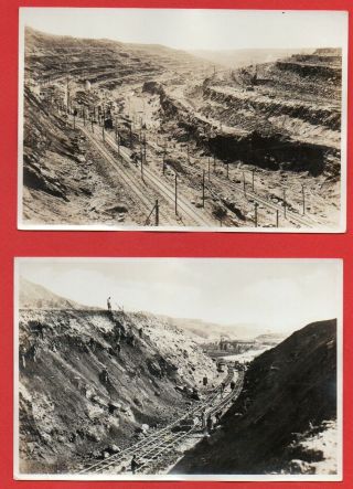 Cina - China - 2 Old Photo - Fushun Construction Railway - Coal Fields - See Scan