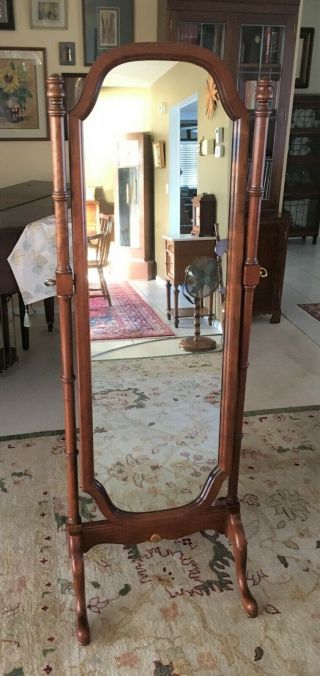 Vintage Stickley Old Mansion Solid Cherry Full Length Floor Cheval Mirror