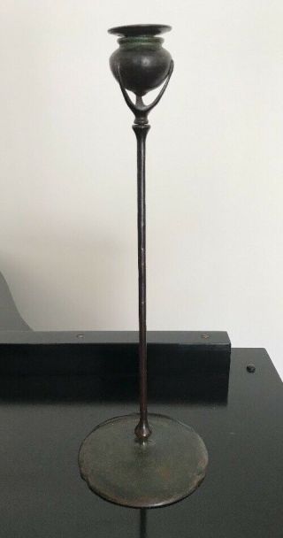 Tiffany Studios Bronze Candlestick 17.  5”