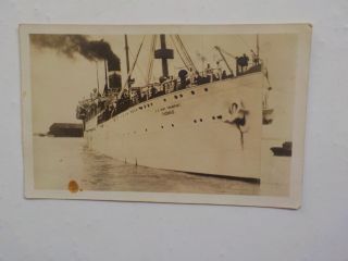 Wwi Photo Postcard Transport Thomas Ship Photograph Post Card Rppc Vtg Ww1