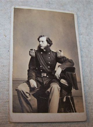 Scarce Civil War Cdv Photo - Surgeon / General Samuel Wylie Crawford - Pa.  Res.