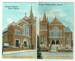 Old Postcards Wesleyan & Methodist Churches Barwell Leics Hinckley 1906
