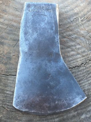 VINTAGE PLUMB NATIONAL PATTERN AXE HEAD,  EARLY VERSION,  PATENT APPLIED FOR 2