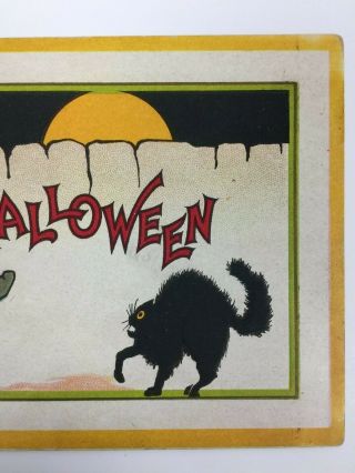 Vintage Halloween Postcard Stecher Lith.  Co Series 90 B,  Boy Kicking Black Cat, 3