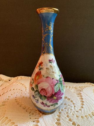 19th Century Sevres Of France Porcelain Vase Hand Painted By David Monnier