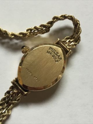 Vintage Pulsar 14k Gold Women ' s Wrist Watch V400 L474A 9.  5 Grams 5