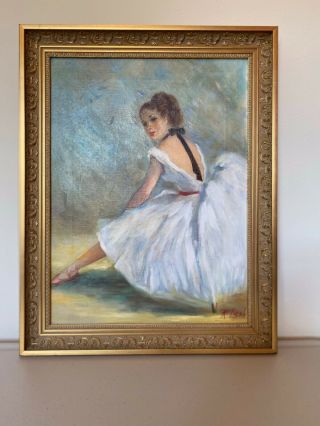Ray Lash Vintage Oil Painting “ballerina”,  Signed,  Framed Art
