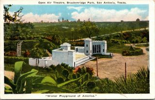 Vintage 1935 Open Air Theater,  Brackenridge Park,  San Antonio Texas Tx Postcard