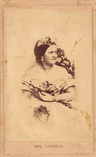 Antique Cdv Photo Mrs.  Abraham Lincoln Carte De Visite Mary Todd President Wife