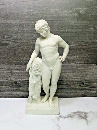 Katzhutte Hertwig Parian Figurine Statue Greek Roman Renaissance Nude Man Bisque