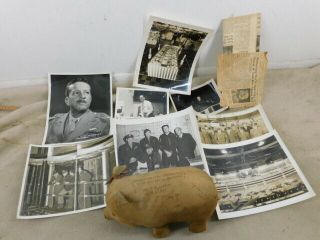 Ww 2 Veteran United War Bond Drive Photos And Signed Stuffed Pig