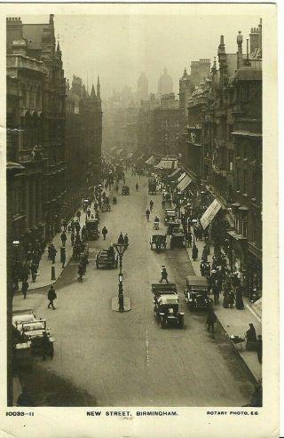 Birmingham Street Old Cars In Street Busy 1916 Highgate Series Real Photo Pc