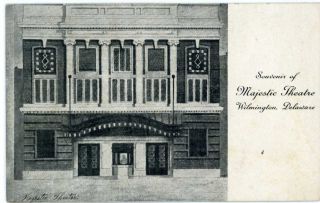 Old Wilmington De Souvenir Of Majestic Theatre Castle County Postcard