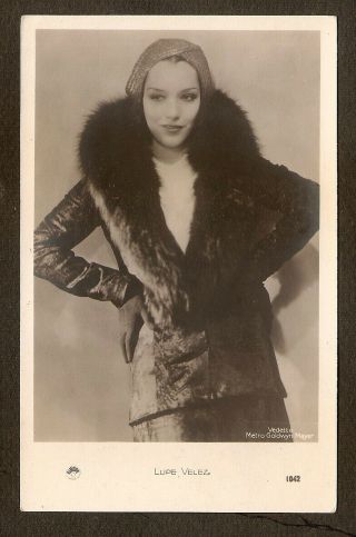 Lupe Velez Postcard Vintage 1920s Real Photo Card M.  G.  M.  Very Very Rare