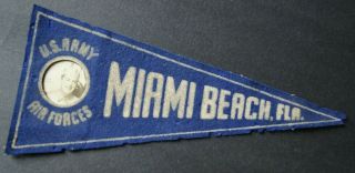 Miami Beach Us Army Air Forces 1940s World War 2 Photo Pennant Miami Florida