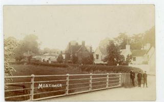 Mortimer Common With Old Gabled Hotel And Young Postal Workers On The Lane C1909