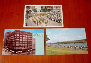 3 Vintage Indiana Postcards Madison Indianapolis Souvenir L.  S.  Ayres And Co.