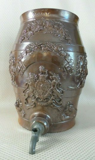Antique British Doulton Salt Glazed Stoneware Whiskey Keg / Barrel