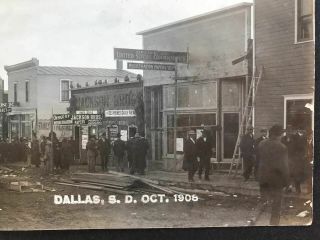 RPPC - Dallas SD - 1908 - Land Registration Office - Stores - Bank - Old West - Gregory Co 2
