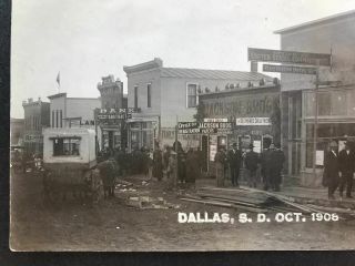 RPPC - Dallas SD - 1908 - Land Registration Office - Stores - Bank - Old West - Gregory Co 3