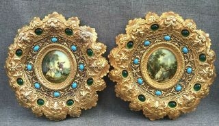 Heavy Antique french picture frames made of brass early 1900 ' s Louis XV 2