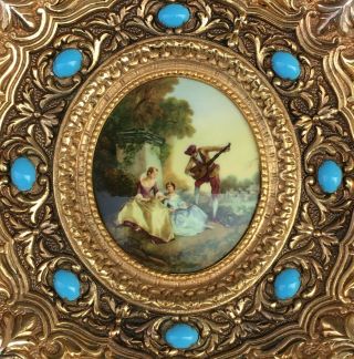 Heavy Antique french picture frames made of brass early 1900 ' s Louis XV 3