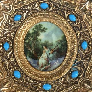 Heavy Antique french picture frames made of brass early 1900 ' s Louis XV 4