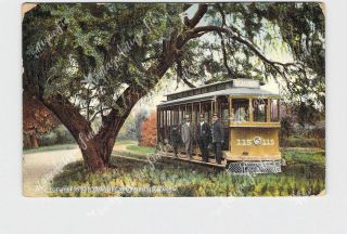 Ppc Postcard Tx Texas San Antonio Old Tree River Avenue Trolley West End Alamo H