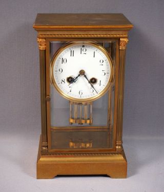 Antique Couaillet Freres French Crystal Regulator Clock Porcelain Face