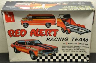 Amt Red Alert Racing Team Drag Chevelle,  Van & Trailer