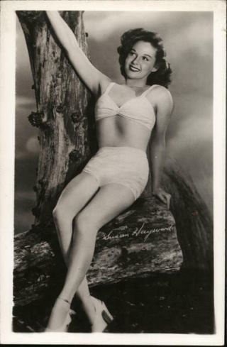 Actress Rppc Susan Hayward Swimsuit/pinup Real Photo Post Card Vintage
