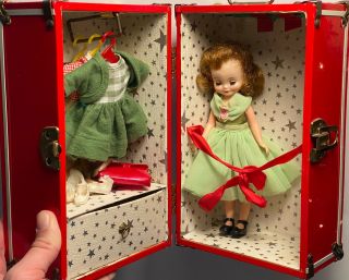 1957 American Character Vintage Betsy Mccall Doll W/ Trunk Clothing Wardrobe