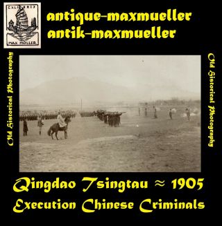 China Qingdao Tsingtau Execution Seebataillon Chin.  Criminals Orig Photo ≈1905